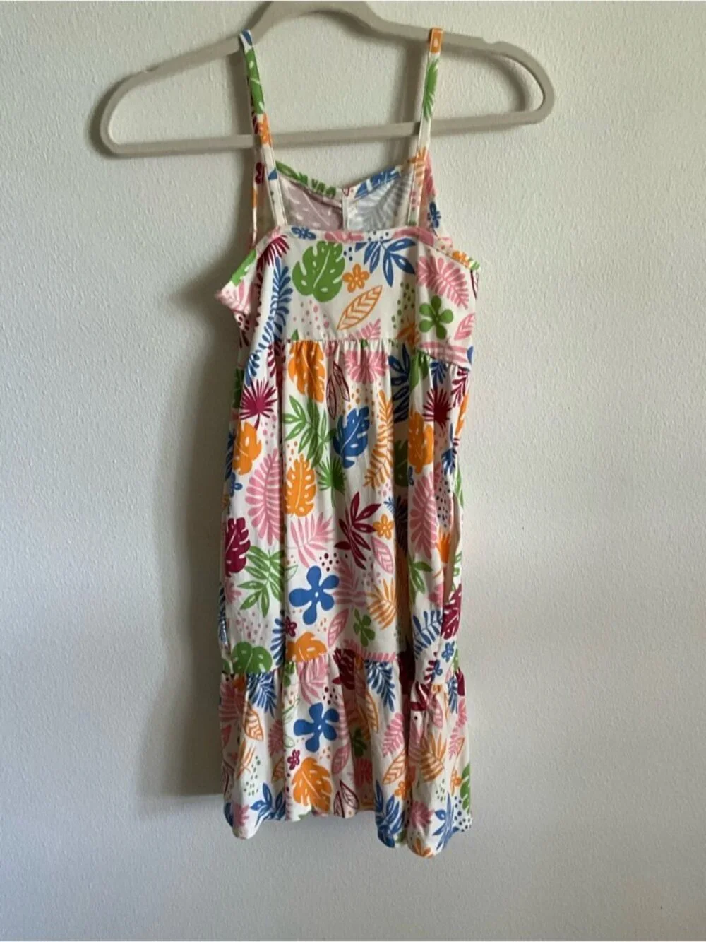 Old Navy Girls' Multicolor Tropical Leaf Sundress Large 10 12